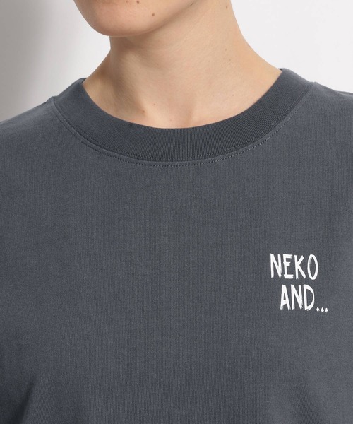 niko and...（ニコアンド）の「＠OjarinnネコアンドプリントTシャツ（Tシャツ/カットソー・レディース・オフホワイト/チャコール・MEDIUM/LARGE）」の4枚目の写真