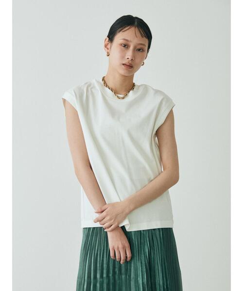 GARAGE OF GOOD CLOTHING（ガレージオブグッドクロージング）の「KAU オーガニックコットンモックネックプルオーバー（Tシャツ/カットソー・レディース・ホワイト/ブラック/パープル/グリーン・FREE）」の5枚目の写真