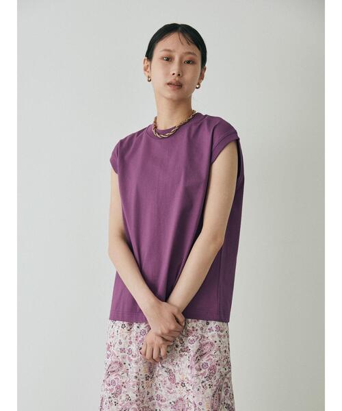 GARAGE OF GOOD CLOTHING（ガレージオブグッドクロージング）の「KAU オーガニックコットンモックネックプルオーバー（Tシャツ/カットソー・レディース・ホワイト/ブラック/パープル/グリーン・FREE）」の10枚目の写真