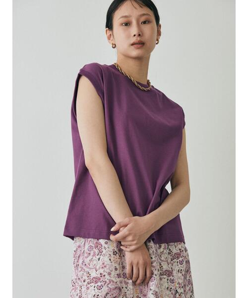 GARAGE OF GOOD CLOTHING（ガレージオブグッドクロージング）の「KAU オーガニックコットンモックネックプルオーバー（Tシャツ/カットソー・レディース・ホワイト/ブラック/パープル/グリーン・FREE）」の11枚目の写真