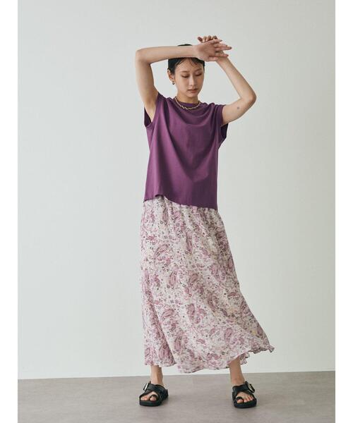 GARAGE OF GOOD CLOTHING（ガレージオブグッドクロージング）の「KAU オーガニックコットンモックネックプルオーバー（Tシャツ/カットソー・レディース・ホワイト/ブラック/パープル/グリーン・FREE）」の13枚目の写真