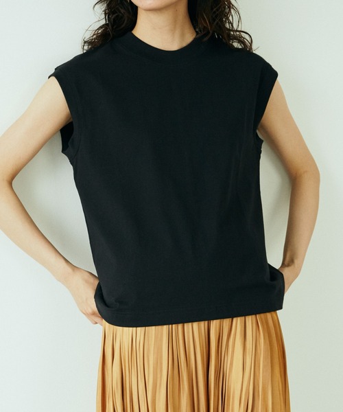 GARAGE OF GOOD CLOTHING（ガレージオブグッドクロージング）の「KAU オーガニックコットンモックネックプルオーバー（Tシャツ/カットソー・レディース・ホワイト/ブラック/パープル/グリーン・FREE）」の3枚目の写真