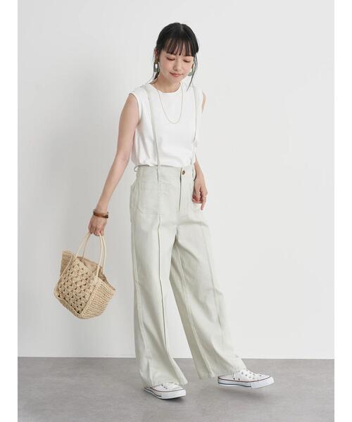 earth music&ecology（アースミュージックアンドエコロジー）の「2WAYサス付きパンツ ＊（その他パンツ・レディース・ミント/ピンクベージュ/ホワイト系その他2・S/M）」の12枚目の写真