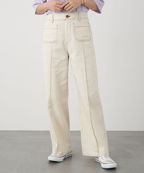 earth music&ecology（アースミュージックアンドエコロジー）の「2WAYサス付きパンツ ＊（その他パンツ・レディース・ミント/ピンクベージュ/ホワイト系その他2・S/M）」の2枚目の写真