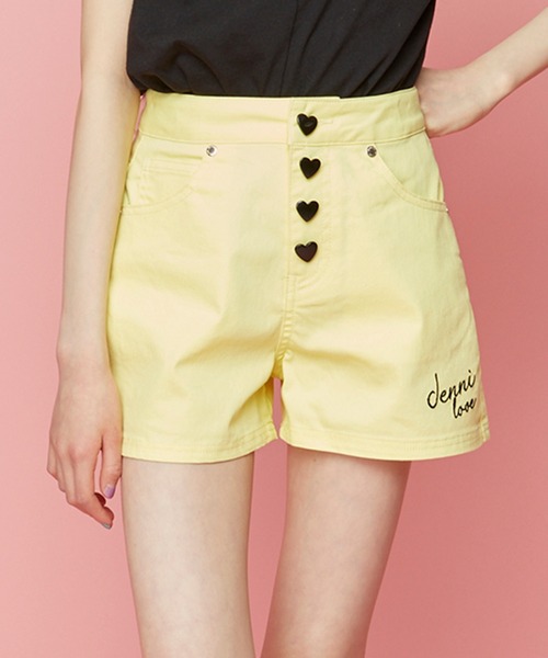JENNI love（ジェニィラブ）の「接触冷感ハートボタンショーパン（その他パンツ・キッズ・ミント/ブラック/ブルー/イエロー/サックスブルー・140cm/150cm/130cm/160cm）」の5枚目の写真