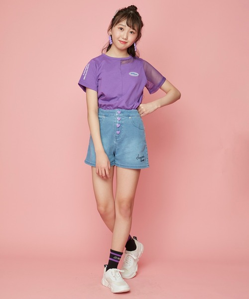 JENNI love（ジェニィラブ）の「接触冷感ハートボタンショーパン（その他パンツ・キッズ・ミント/ブラック/ブルー/イエロー/サックスブルー・140cm/150cm/130cm/160cm）」の15枚目の写真