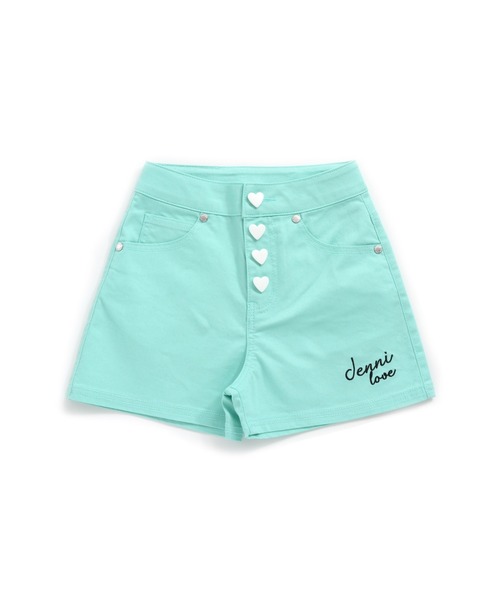 JENNI love（ジェニィラブ）の「接触冷感ハートボタンショーパン（その他パンツ・キッズ・ミント/ブラック/ブルー/イエロー/サックスブルー・140cm/150cm/130cm/160cm）」の7枚目の写真