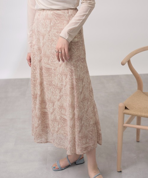 MAISON BREEZE（メゾンブリーズ）の「【MAISON BREEZE】マーブル柄マーメイドスカート 194-483-3128（スカート・レディース・グレー/オレンジ/グリーン・FREE）」の19枚目の写真
