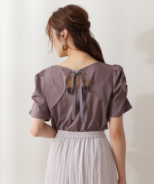 PROPORTION BODY DRESSING（プロポーションボディドレッシング）の「＜Ｅ＞バックオープンスムースカットソー / 1211267701（Tシャツ/カットソー・レディース・ブルー系その他/ホワイト系その他/ダークグレー・SMALL/MEDIUM）」の5枚目の写真