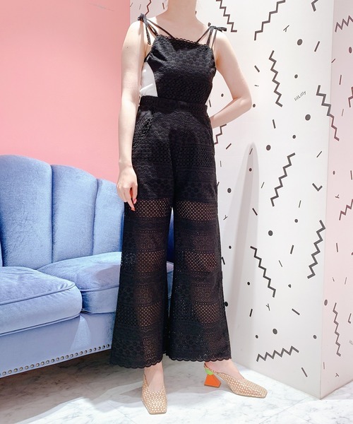 2wayコットンレースオールインワン　lillilly lilLilly（リルリリー）の「2wayコットンレースオールインワン