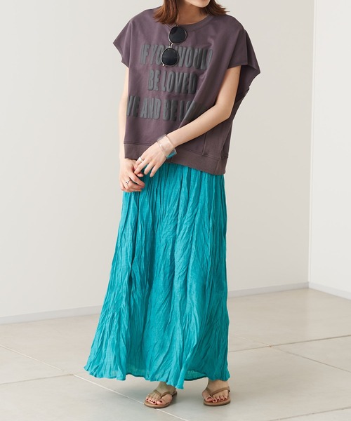 prose verse(プロズヴェール)の「発泡プリントミニ裏毛プルオーバー(Tシャツ/カットソー・レディース・グレー/チャコールグレー・フリ-)」の4枚目の写真