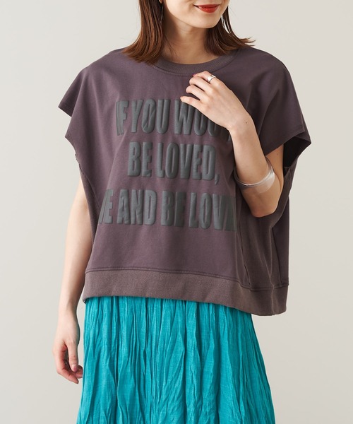 prose verse(プロズヴェール)の「発泡プリントミニ裏毛プルオーバー(Tシャツ/カットソー・レディース・グレー/チャコールグレー・フリ-)」の10枚目の写真
