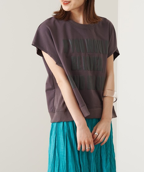 prose verse(プロズヴェール)の「発泡プリントミニ裏毛プルオーバー(Tシャツ/カットソー・レディース・グレー/チャコールグレー・フリ-)」の11枚目の写真