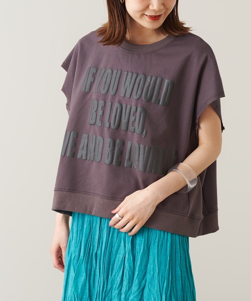 prose verse(プロズヴェール)の「発泡プリントミニ裏毛プルオーバー(Tシャツ/カットソー・レディース・グレー/チャコールグレー・フリ-)」の12枚目の写真