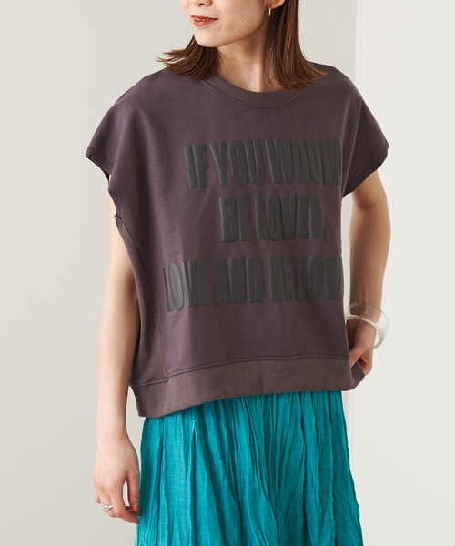 prose verse(プロズヴェール)の「発泡プリントミニ裏毛プルオーバー(Tシャツ/カットソー・レディース・グレー/チャコールグレー・フリ-)」の13枚目の写真