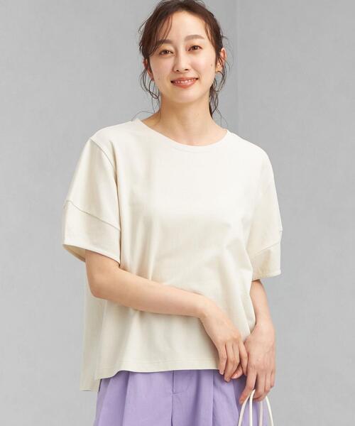 green label relaxing（グリーンレーベルリラクシング）の「ミニウラケ ソデ リッタイ プルオーバー カットソー（Tシャツ/カットソー・レディース・ブラック/オフホワイト/ライム・FREE）」の2枚目の写真