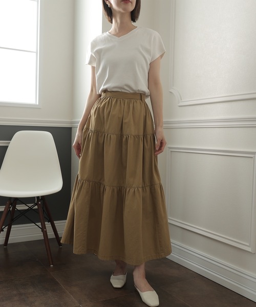 ElegChic（エレグシック）の「ティアード サロペット2WAY スカート （サロペット/オーバーオール・レディース・ブラック/ベージュ/カーキ・L/4L/XXL/XL/M）」の11枚目の写真