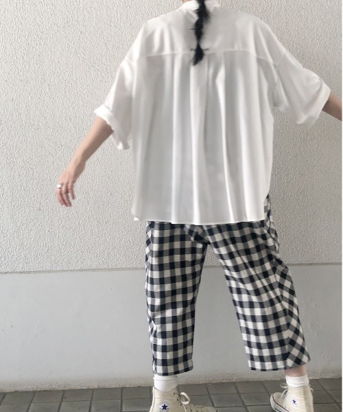 Rydia（リディア）の「タックワイドシャツ（シャツ/ブラウス・レディース・モカ/スミクロ/オフホワイト・M）」の22枚目の写真