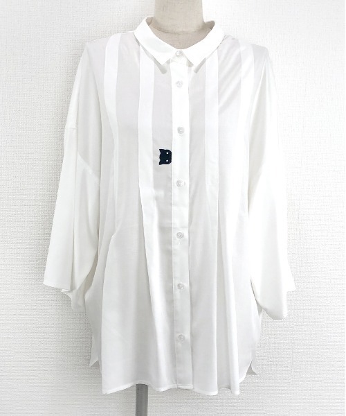 Rydia（リディア）の「タックワイドシャツ（シャツ/ブラウス・レディース・モカ/スミクロ/オフホワイト・M）」の19枚目の写真