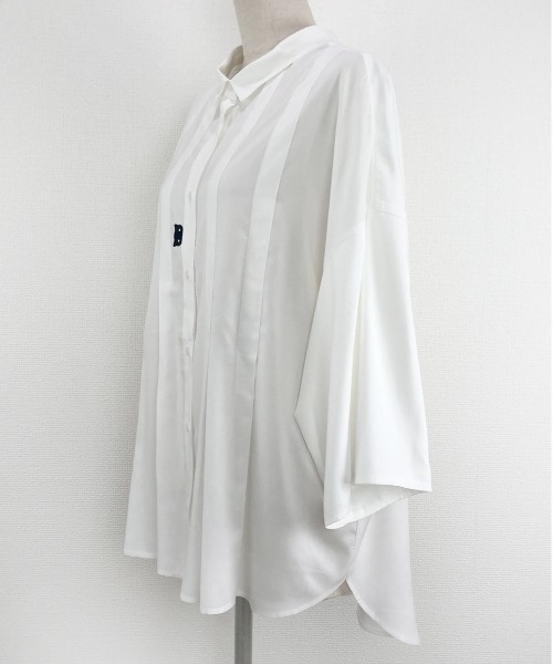 Rydia（リディア）の「タックワイドシャツ（シャツ/ブラウス・レディース・モカ/スミクロ/オフホワイト・M）」の16枚目の写真