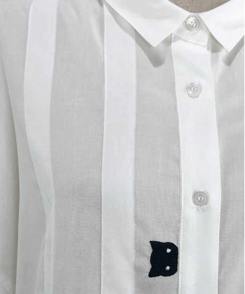 Rydia（リディア）の「タックワイドシャツ（シャツ/ブラウス・レディース・モカ/スミクロ/オフホワイト・M）」の13枚目の写真