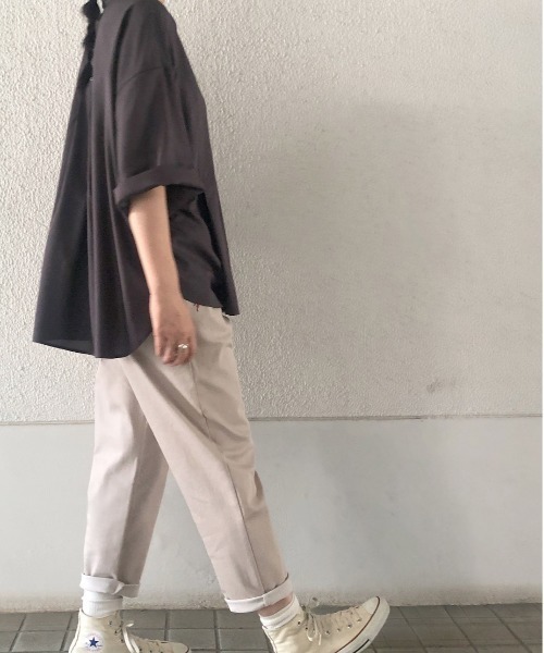 Rydia（リディア）の「タックワイドシャツ（シャツ/ブラウス・レディース・モカ/スミクロ/オフホワイト・M）」の11枚目の写真