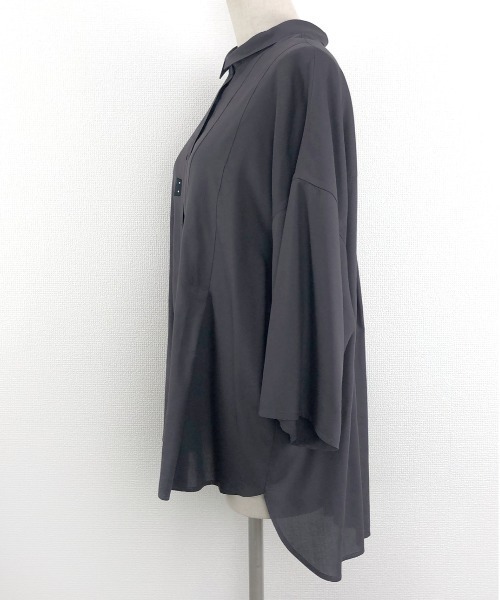 Rydia（リディア）の「タックワイドシャツ（シャツ/ブラウス・レディース・モカ/スミクロ/オフホワイト・M）」の20枚目の写真