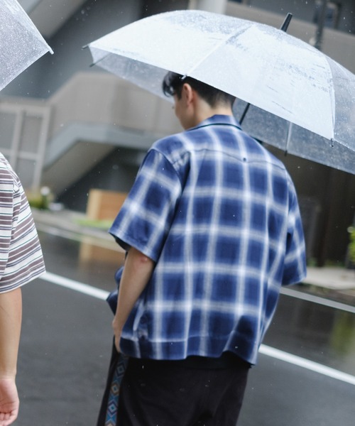 WHIMSIC（ウィムジック）の「【WHIMSIC】グアヤベーラ S/S オンブレチェック（シャツ/ブラウス・メンズ・ネイビー/ブラウン・FREE）」の8枚目の写真