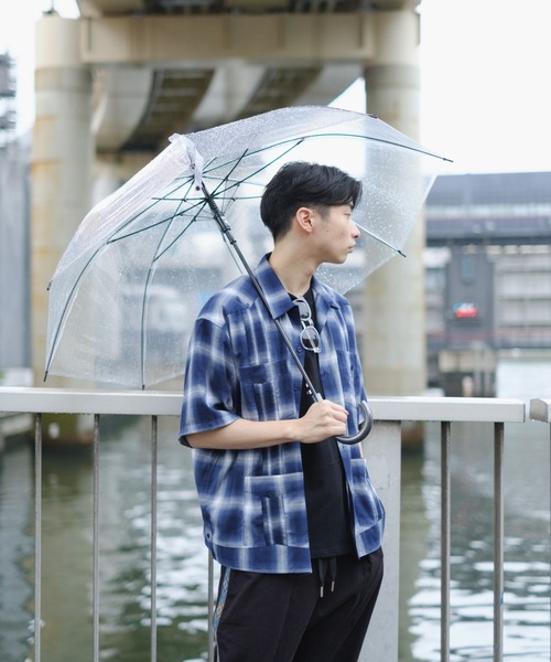 WHIMSIC（ウィムジック）の「【WHIMSIC】グアヤベーラ S/S オンブレチェック（シャツ/ブラウス・メンズ・ネイビー/ブラウン・FREE）」の4枚目の写真