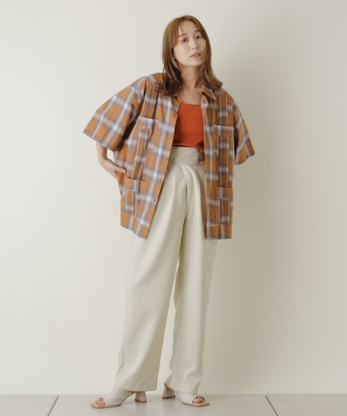 WHIMSIC（ウィムジック）の「【WHIMSIC】グアヤベーラ S/S オンブレチェック（シャツ/ブラウス・メンズ・ネイビー/ブラウン・FREE）」の16枚目の写真