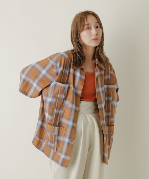 WHIMSIC（ウィムジック）の「【WHIMSIC】グアヤベーラ S/S オンブレチェック（シャツ/ブラウス・メンズ・ネイビー/ブラウン・FREE）」の17枚目の写真