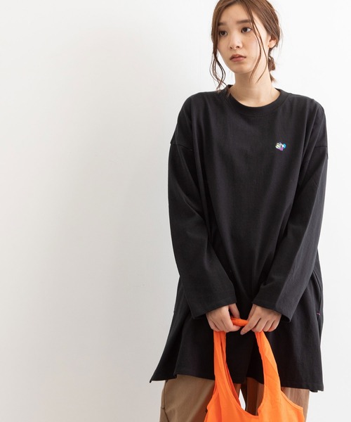 POU DOU DOU(プードゥドゥ)の「USコットンワイドチュニックTee(Tシャツ/カットソー・レディース・ブラック/スミクロ/ブルー/オフホワイト・3)」の10枚目の写真