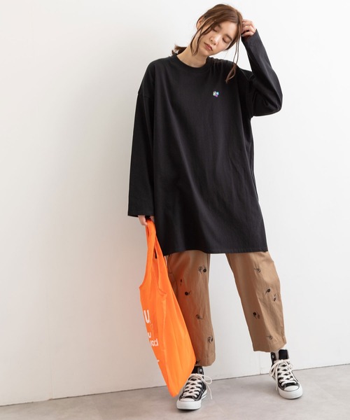POU DOU DOU(プードゥドゥ)の「USコットンワイドチュニックTee(Tシャツ/カットソー・レディース・ブラック/スミクロ/ブルー/オフホワイト・3)」の14枚目の写真