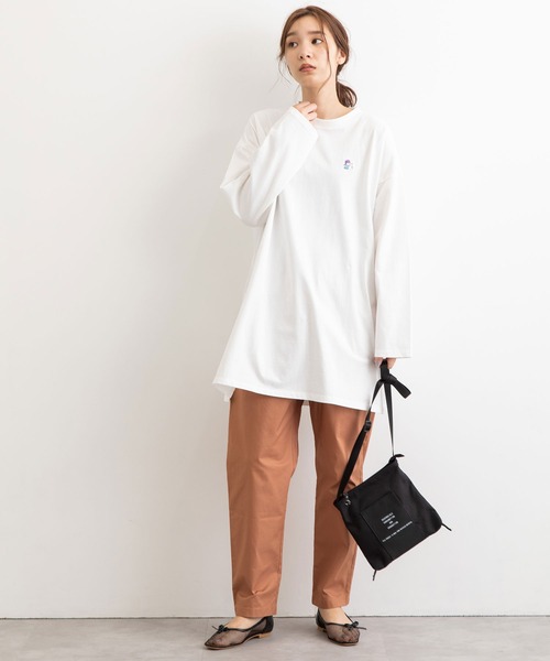 POU DOU DOU(プードゥドゥ)の「USコットンワイドチュニックTee(Tシャツ/カットソー・レディース・ブラック/スミクロ/ブルー/オフホワイト・3)」の15枚目の写真