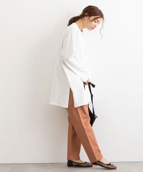 POU DOU DOU(プードゥドゥ)の「USコットンワイドチュニックTee(Tシャツ/カットソー・レディース・ブラック/スミクロ/ブルー/オフホワイト・3)」の17枚目の写真