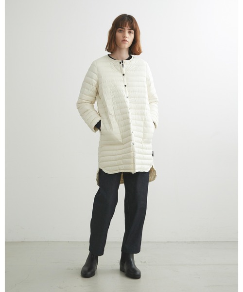 Traditional Weatherwear(トラディショナルウェザーウェア)の「ARKLEY LONG DOWN PACKABLE/アークリー ロングダウン パッカブル(ダウンジャケット/コート・レディース・グレー/オフホワイト/ブラック/カーキ・34/36/32)」の6枚目の写真