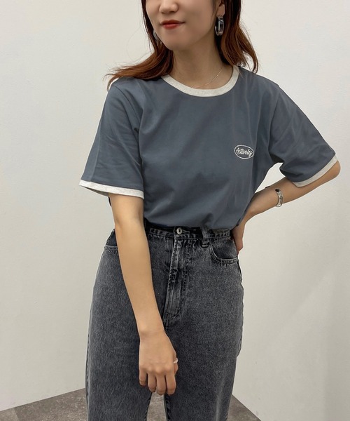 apres jour mignon(アプレジュールミニョン)の「リンガーTシャツ【ZOZOTOWN限定アイテム】(Tシャツ/カットソー・レディース・ダークグリーン/ボルドー/ダークブルー・X-LARGE/フリー)」の2枚目の写真