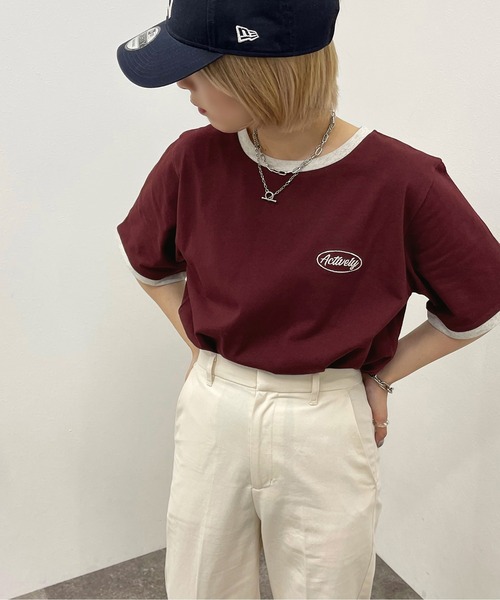 apres jour mignon(アプレジュールミニョン)の「リンガーTシャツ【ZOZOTOWN限定アイテム】(Tシャツ/カットソー・レディース・ダークグリーン/ボルドー/ダークブルー・X-LARGE/フリー)」の3枚目の写真