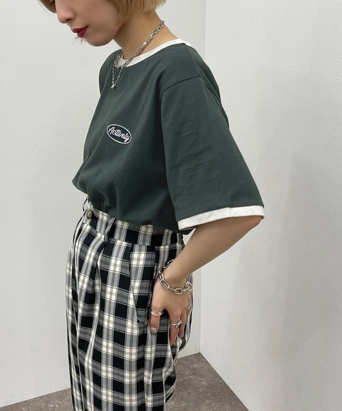apres jour mignon(アプレジュールミニョン)の「リンガーTシャツ【ZOZOTOWN限定アイテム】(Tシャツ/カットソー・レディース・ダークグリーン/ボルドー/ダークブルー・X-LARGE/フリー)」の6枚目の写真