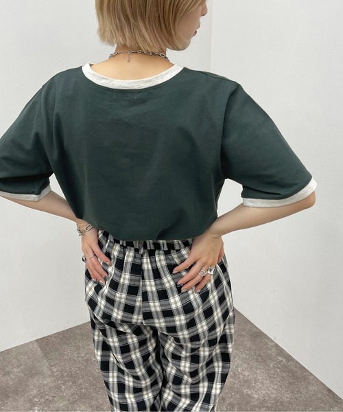 apres jour mignon(アプレジュールミニョン)の「リンガーTシャツ【ZOZOTOWN限定アイテム】(Tシャツ/カットソー・レディース・ダークグリーン/ボルドー/ダークブルー・X-LARGE/フリー)」の7枚目の写真