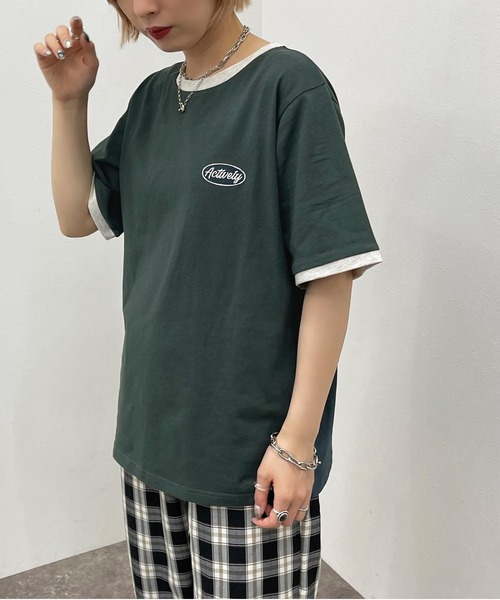 apres jour mignon(アプレジュールミニョン)の「リンガーTシャツ【ZOZOTOWN限定アイテム】(Tシャツ/カットソー・レディース・ダークグリーン/ボルドー/ダークブルー・X-LARGE/フリー)」の8枚目の写真