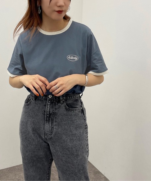 apres jour mignon(アプレジュールミニョン)の「リンガーTシャツ【ZOZOTOWN限定アイテム】(Tシャツ/カットソー・レディース・ダークグリーン/ボルドー/ダークブルー・X-LARGE/フリー)」の12枚目の写真