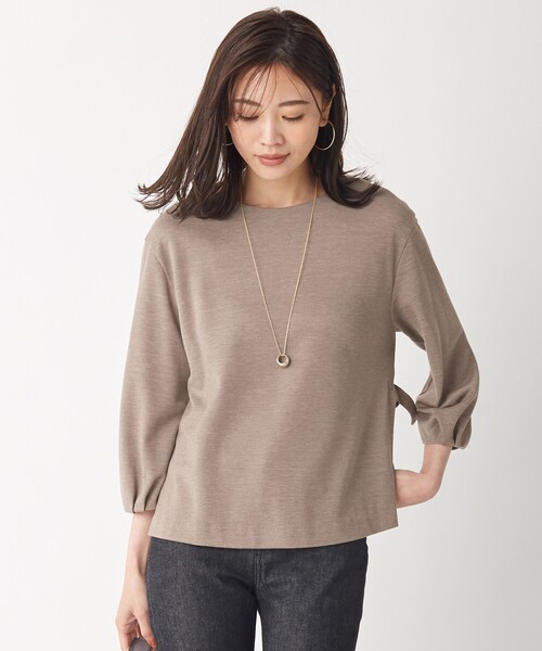 J.PRESS(ジェイプレス)の「【洗える】セルロースリバー プルオーバー カットソー(Tシャツ/カットソー・レディース・ネイビー系/グレー系/ブラウン系/ワイン系・MEDIUM/LARGE)」の2枚目の写真