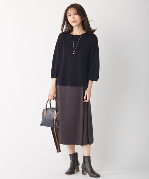 J.PRESS(ジェイプレス)の「【洗える】セルロースリバー プルオーバー カットソー(Tシャツ/カットソー・レディース・ネイビー系/グレー系/ブラウン系/ワイン系・MEDIUM/LARGE)」の9枚目の写真