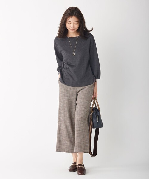 J.PRESS(ジェイプレス)の「【洗える】セルロースリバー プルオーバー カットソー(Tシャツ/カットソー・レディース・ネイビー系/グレー系/ブラウン系/ワイン系・MEDIUM/LARGE)」の10枚目の写真