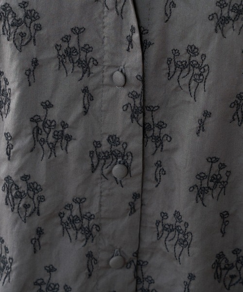 【新品】PUAL CE CIN ピュアルセシン 刺繍花ロングシャツワンピース ピュアルセシン pual ce cin 花柄ワンピース ロングシャツ