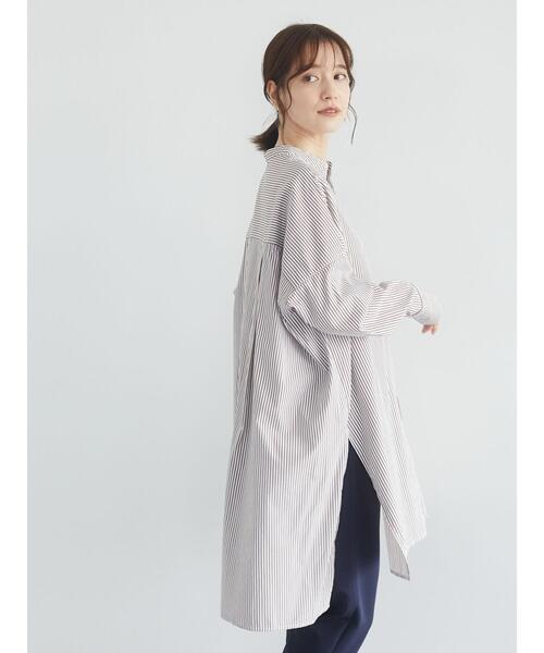 Green　Parks（グリーンパークス）の「イージーケアシャツワンピース＊（ワンピース・レディース・オフホワイト/グレイッシュベージュ/ベージュ系その他2/ブルー系その他4・FREE）」の9枚目の写真