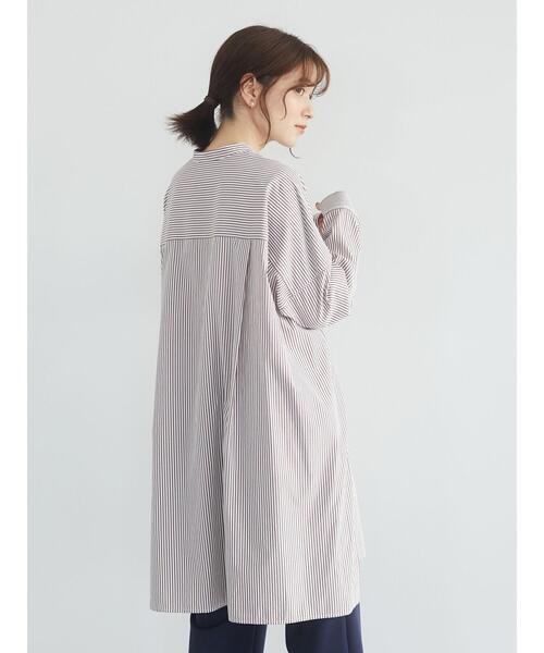 Green　Parks（グリーンパークス）の「イージーケアシャツワンピース＊（ワンピース・レディース・オフホワイト/グレイッシュベージュ/ベージュ系その他2/ブルー系その他4・FREE）」の10枚目の写真