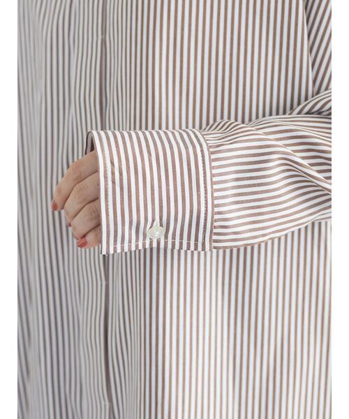 Green　Parks（グリーンパークス）の「イージーケアシャツワンピース＊（ワンピース・レディース・オフホワイト/グレイッシュベージュ/ベージュ系その他2/ブルー系その他4・FREE）」の12枚目の写真