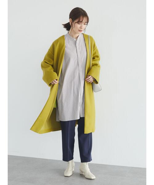 Green　Parks（グリーンパークス）の「イージーケアシャツワンピース＊（ワンピース・レディース・オフホワイト/グレイッシュベージュ/ベージュ系その他2/ブルー系その他4・FREE）」の14枚目の写真